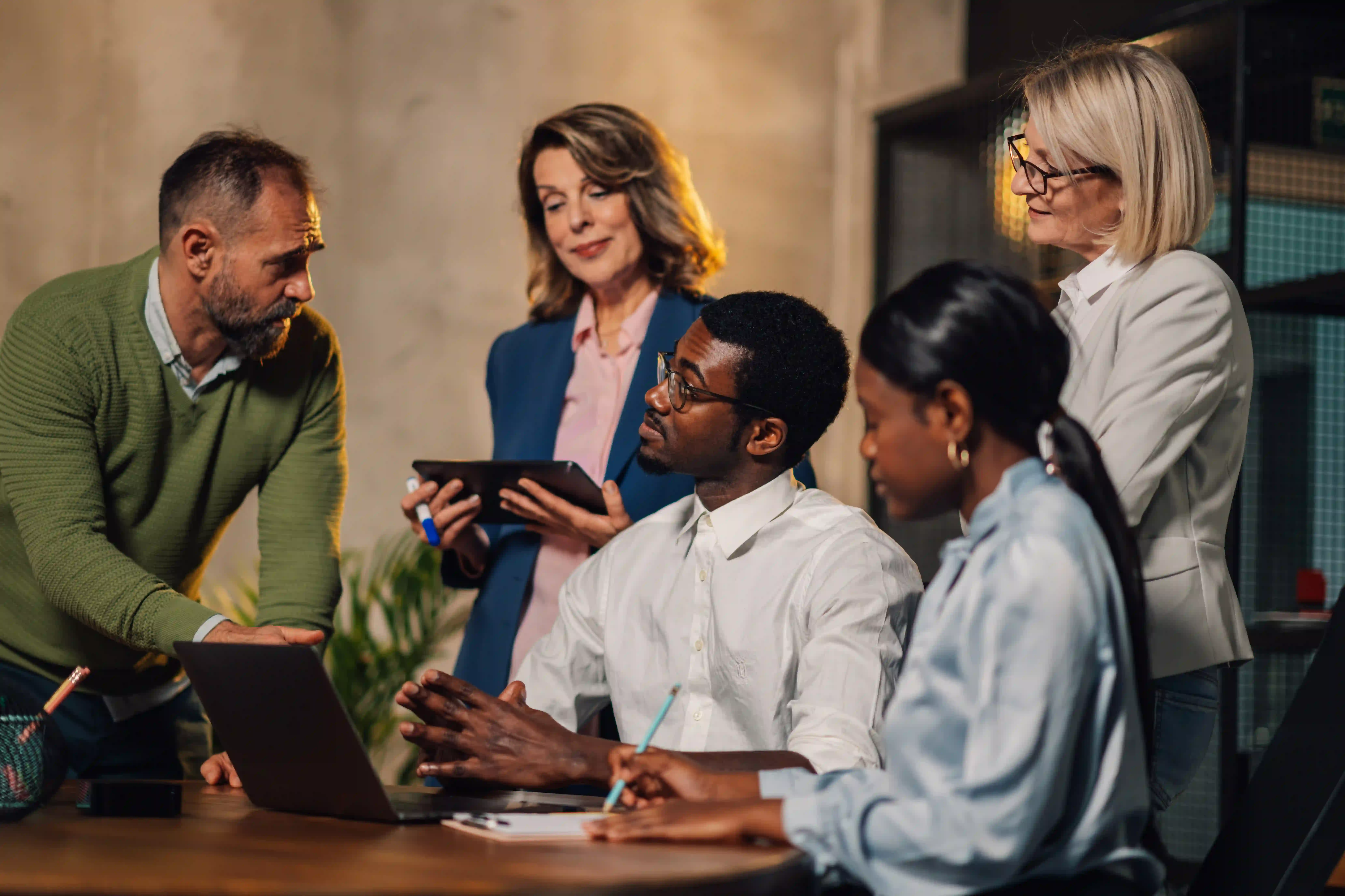 Team of individuals working.
