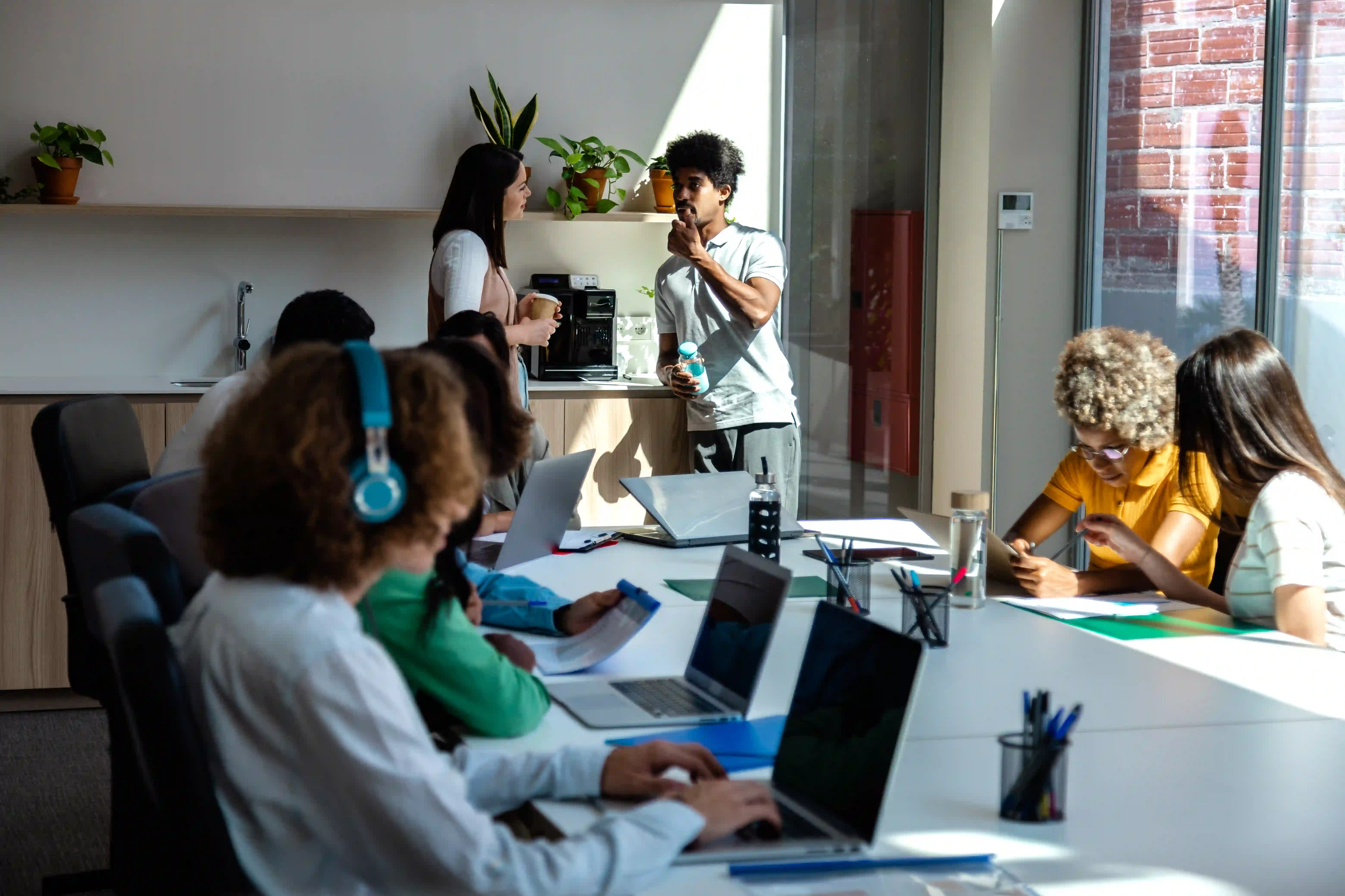 Coworkers working in an office.