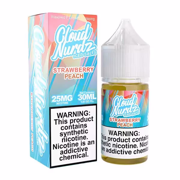Cloud Nurdz Salt Nic 50mg - Iced Strawberry Peach - 2275
