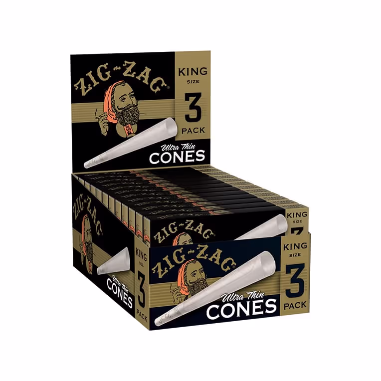 Zig Zag Cones Ultra Thin King Size 3PK - 5142