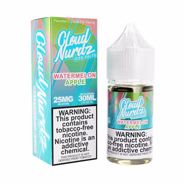 Cloud Nurdz Salt Nic 25mg - Watermelon Apple Iced - 652