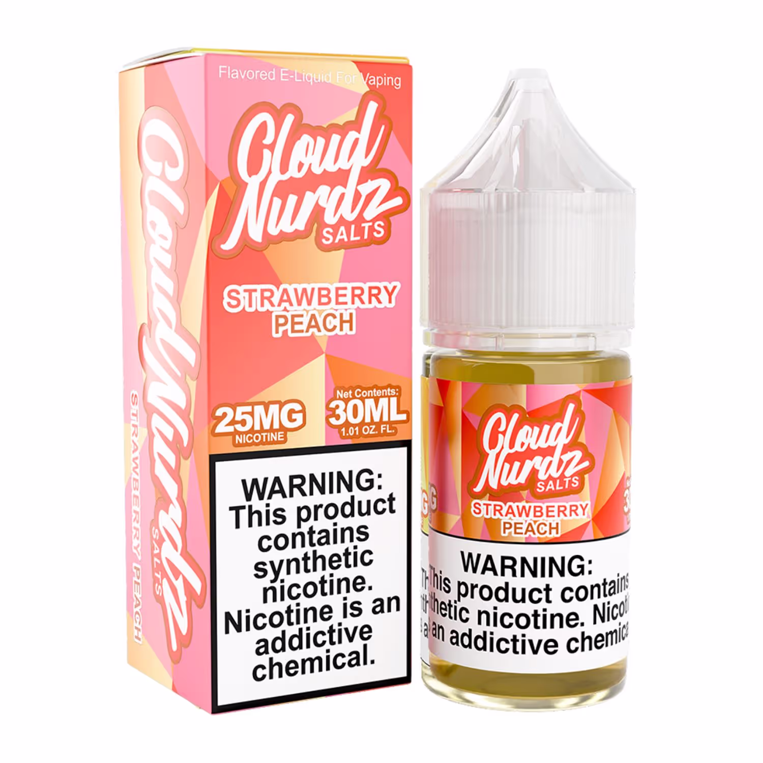 Cloud Nurdz Salt Nic 25mg - Strawberry Peach - 655