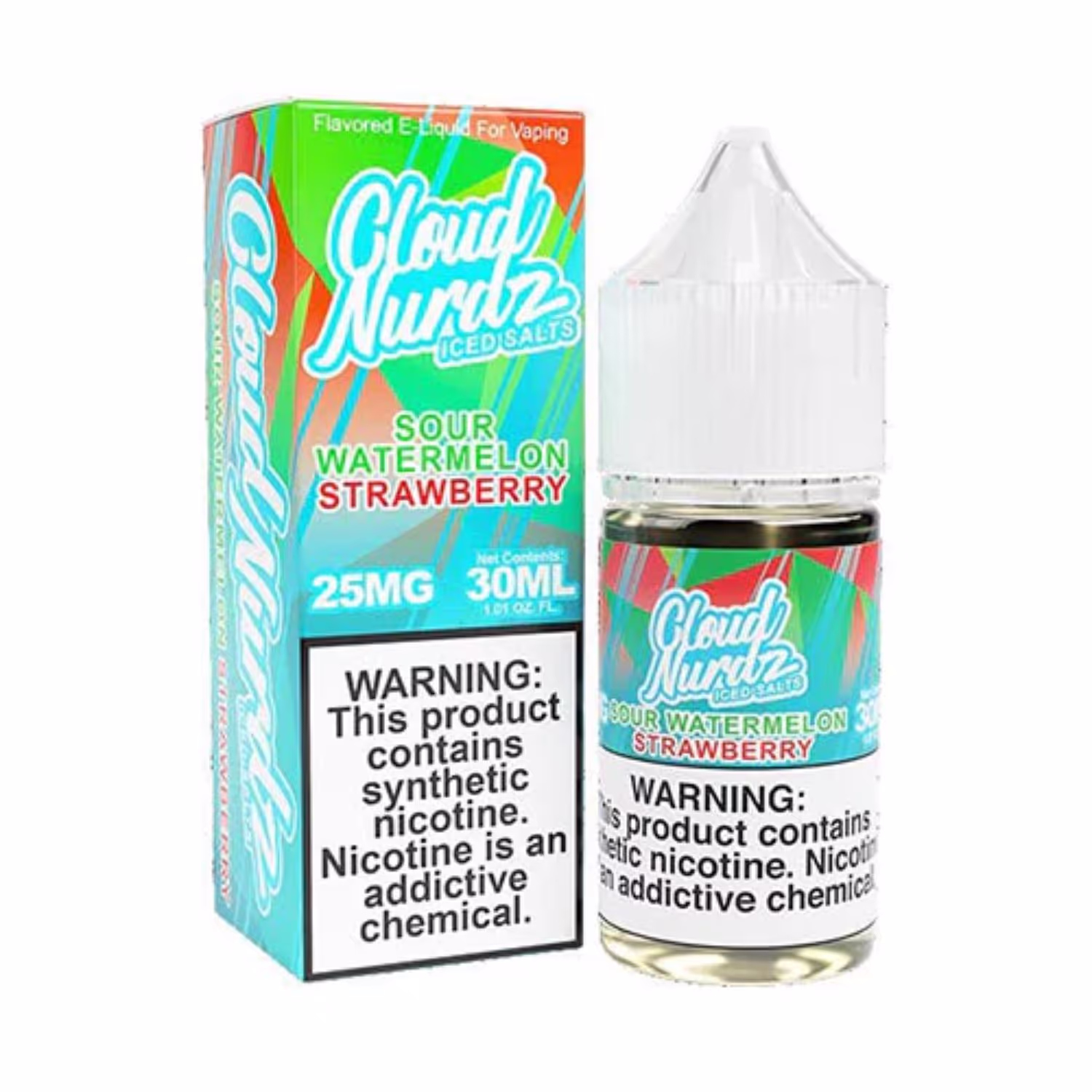 Cloud Nurdz Salt Nic 25mg - Sour Watermelon Strawberry Iced - 658
