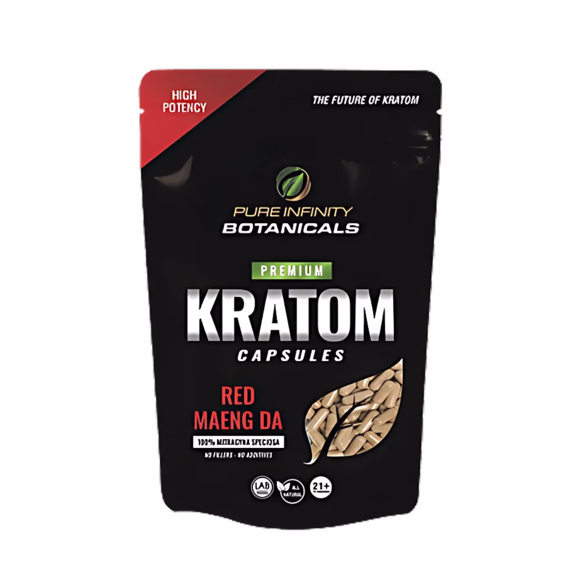 pure infinity botanicals caps red maeng da 50ct - 2973