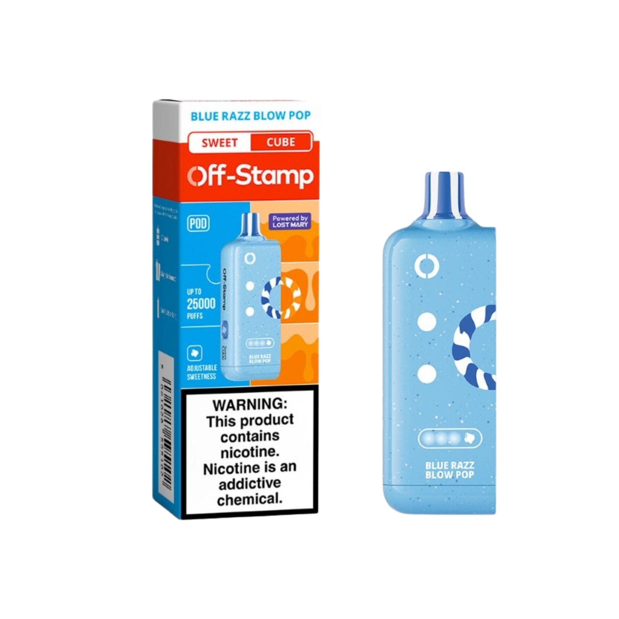 Off Stamp X Cube 25k Pod - Blue Razz B Pop - 5734