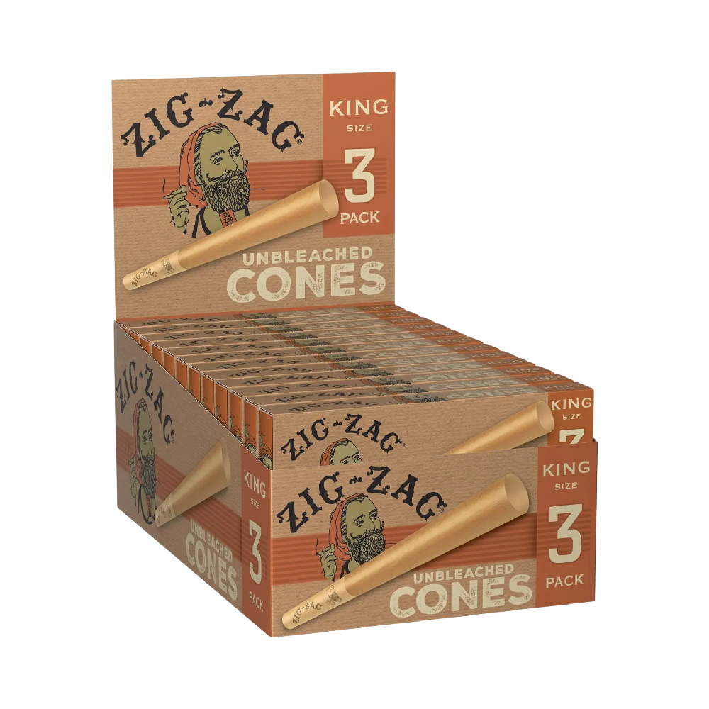 Zig Zag Cones Unbleached King Size 3PK 24CT - 5842