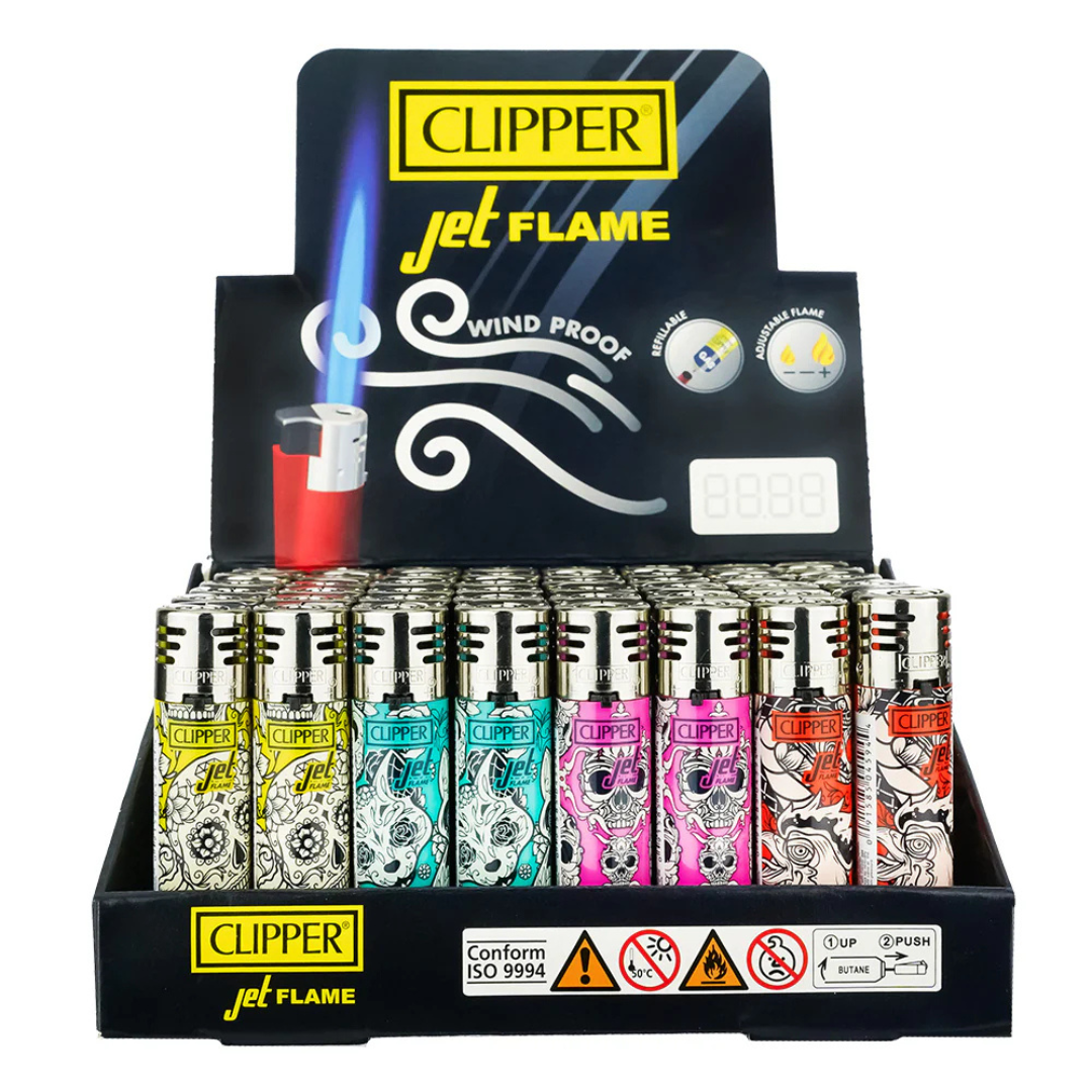 Clipper Electronic Jet Lighter Display 48CT - Somber Pattern - 5938