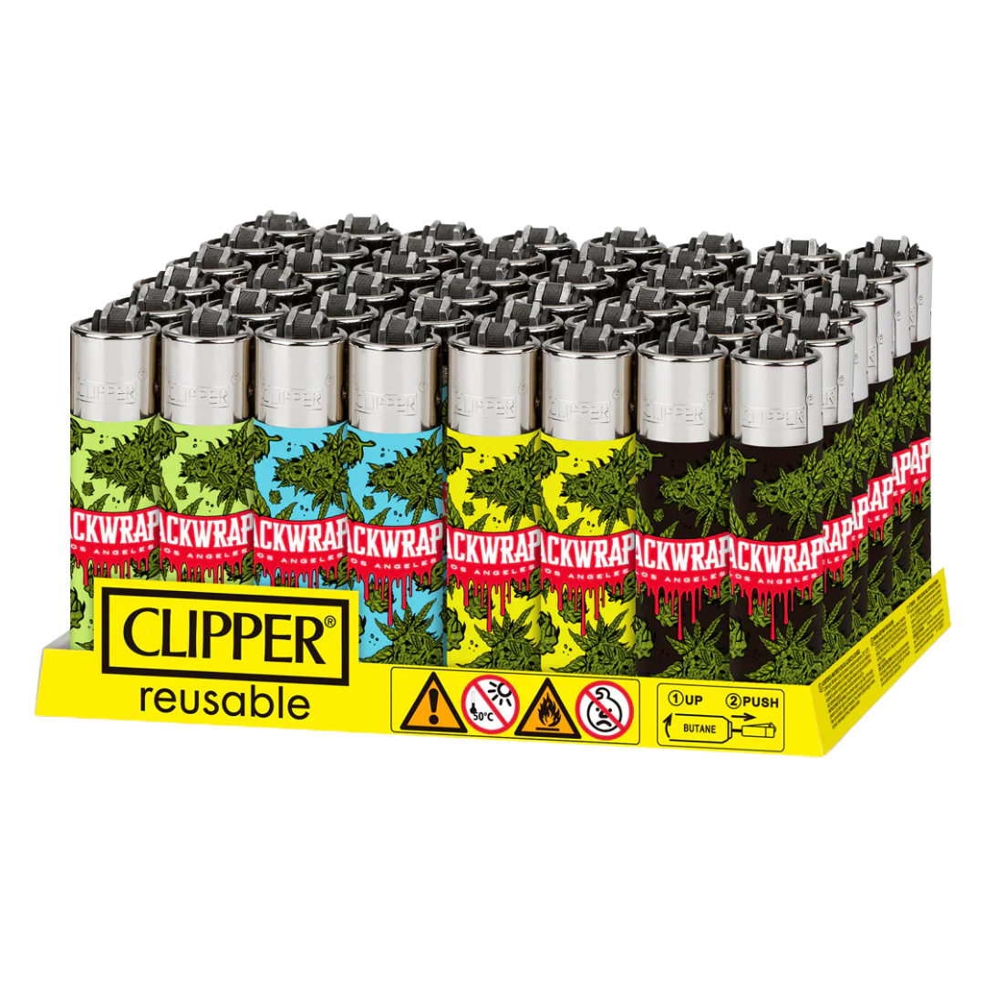 Clipper Flint Lighter Display 48CT - Packwraps Flower - 5950