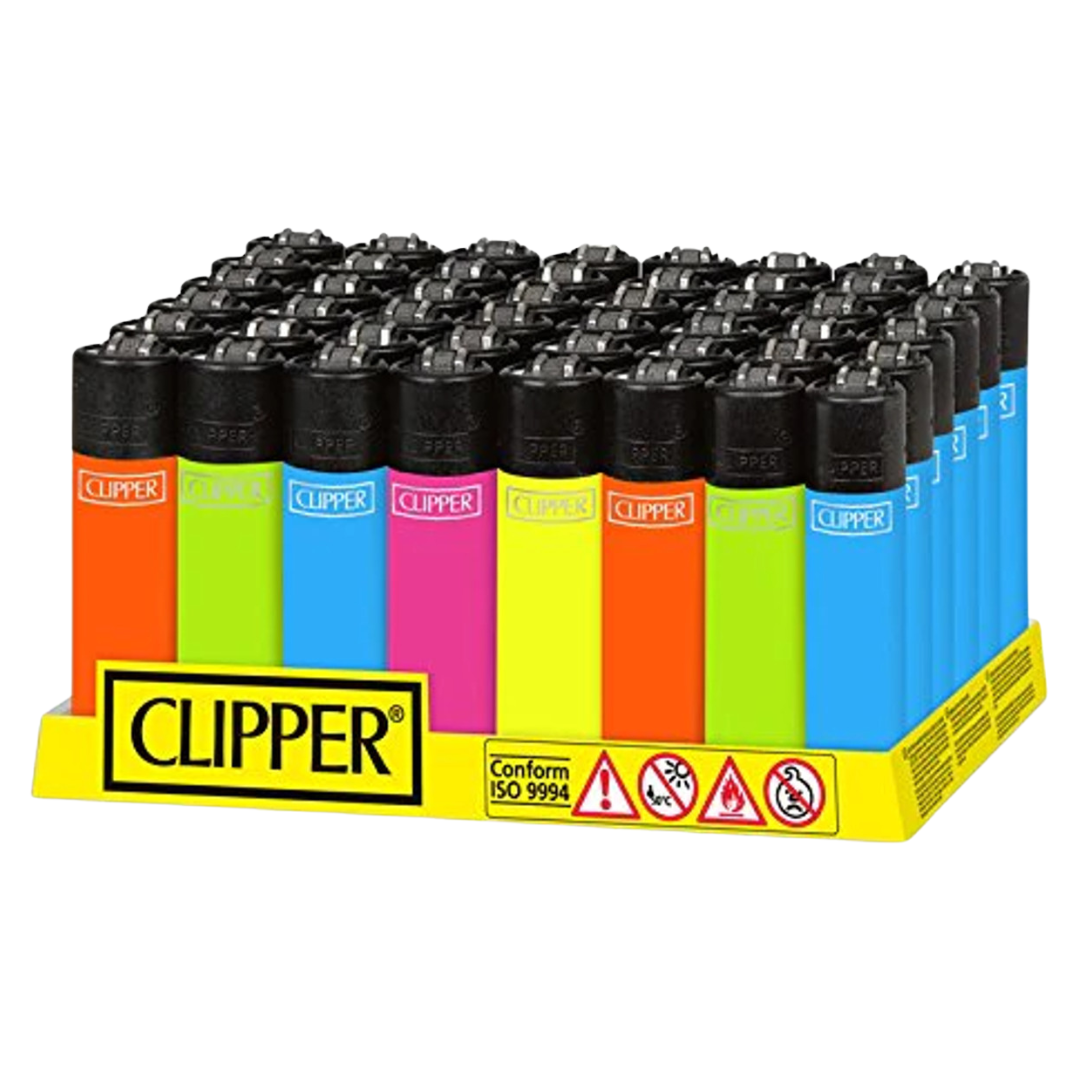 Clipper Electronic Jet Lighter Display 48CT - Solid Fluorescent - 5948