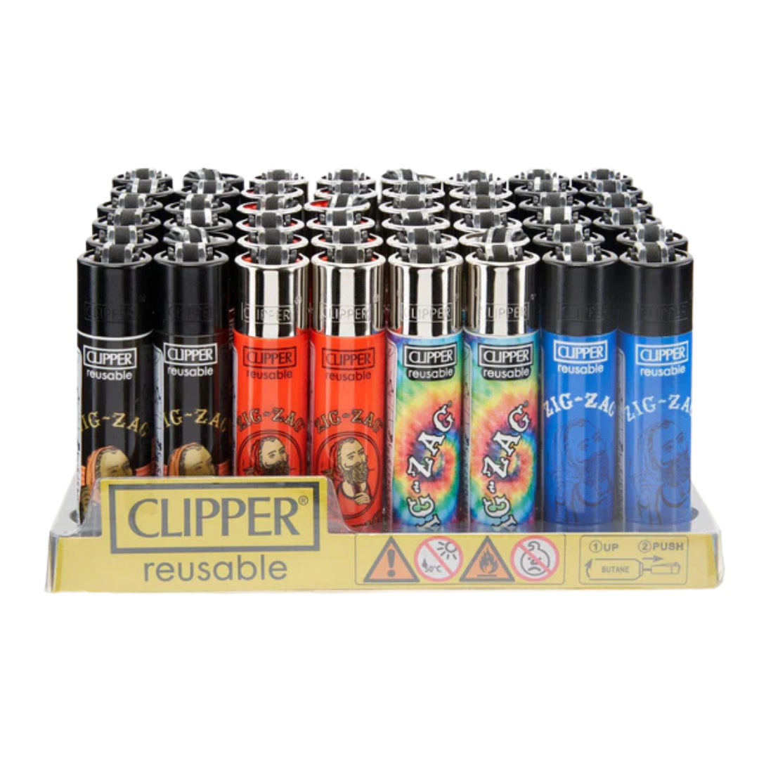 Clipper Flint Lighter Display 48CT - Zig Zag Collection 4 - 5952