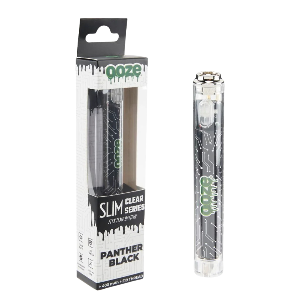 Ooze Slim Clear 510 Battery - Panther Black - 5916