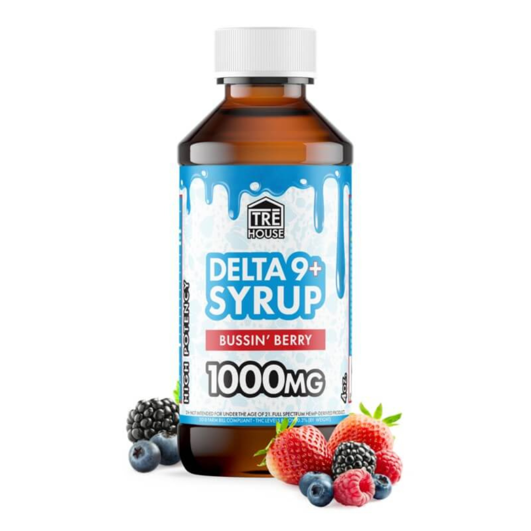 Tre House Delta 9 Syrup 1000mg 4oz 6PK - Bussin' Berry - 6399