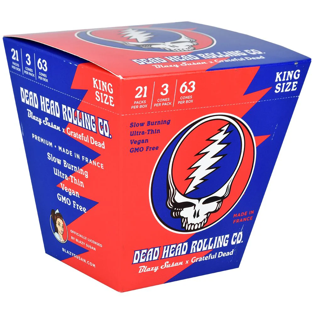 Blazy Susan X Grateful Dead Cones Dead Head White King Size 3PK 21CT - 6427
