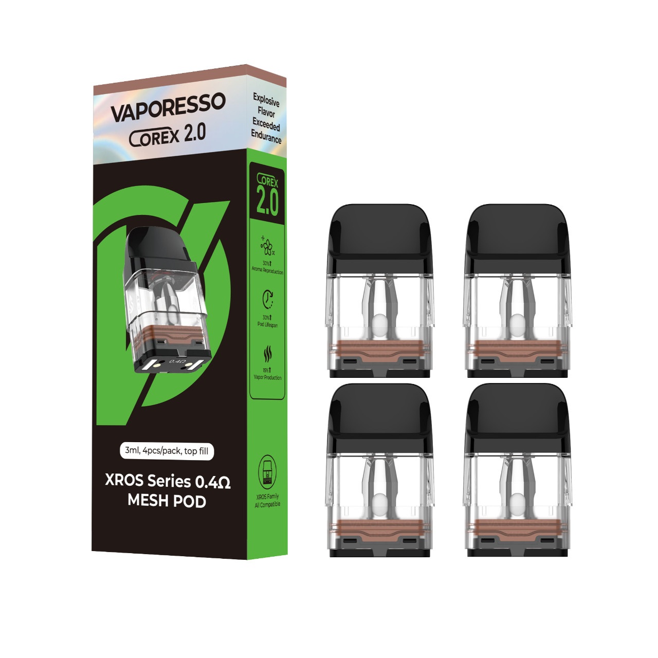 Vaporesso XROS COREX 2.0 3mL Pods 4PK - 0.4ohm Mesh - 6475