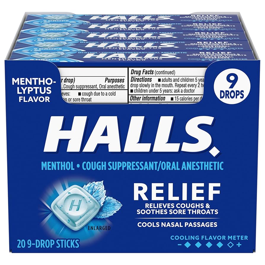 HALLS RELIEF STICKS MENTHOL LYPTUS 20PK - 6668