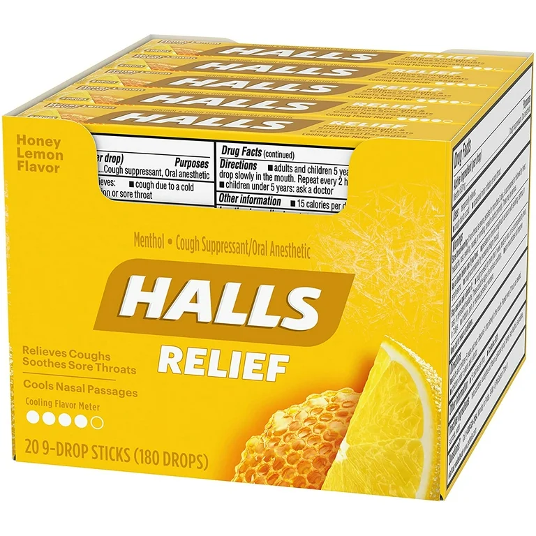 HALLS RELIEF STICKS HONEY LEMON 20PK - 6671