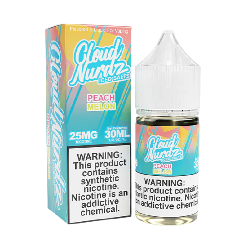 Cloud Nurdz Salt Nic 25mg - Peach Melon Ice - 6871