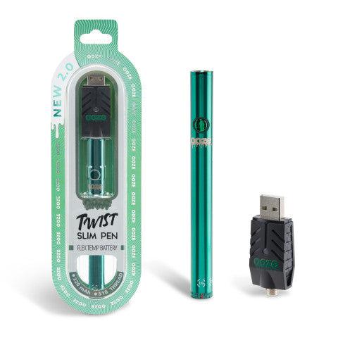 OOZE 2.0 TWIST SLIM PEN BATTRY - AQUA TEAL - 6947