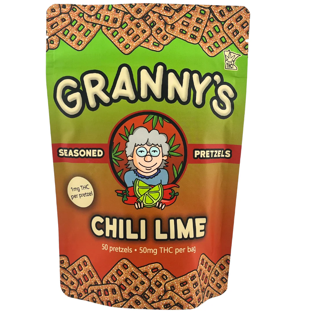 Granny's Chili Lime THC Seasoned Pretzels 50CT - 7348