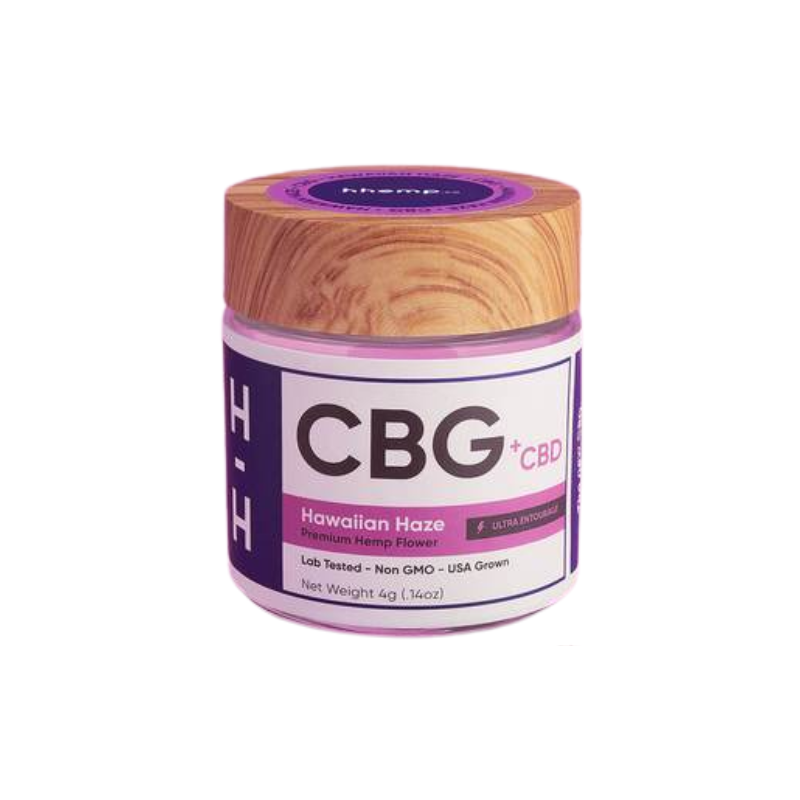 HHEMP CO CBD/CBG Premuim Help Flower Jar 4g - Hawaiian Haze - 7367