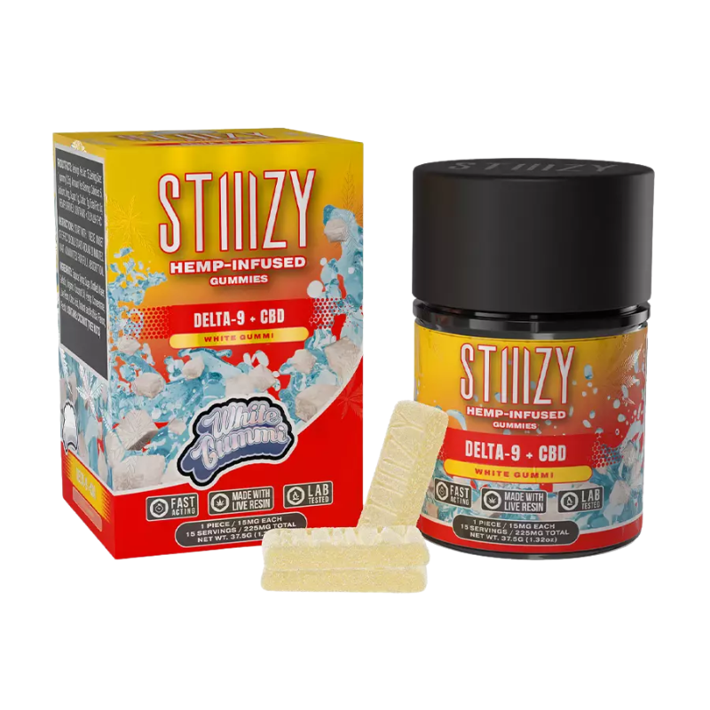 Stiiizy D9 White Gummi Hemp Infused Gummies 15mg 15CT Jar - 7462