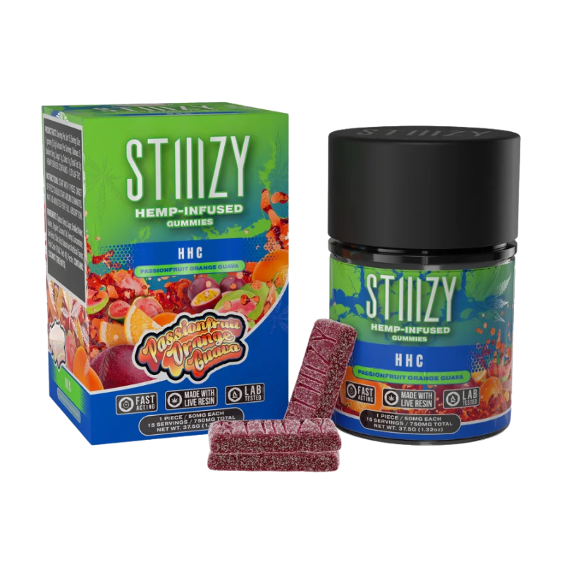 Stiiizy HHC Passionfruit Orange Hemp Infused Gummies 15mg 15CT Jar - 7464