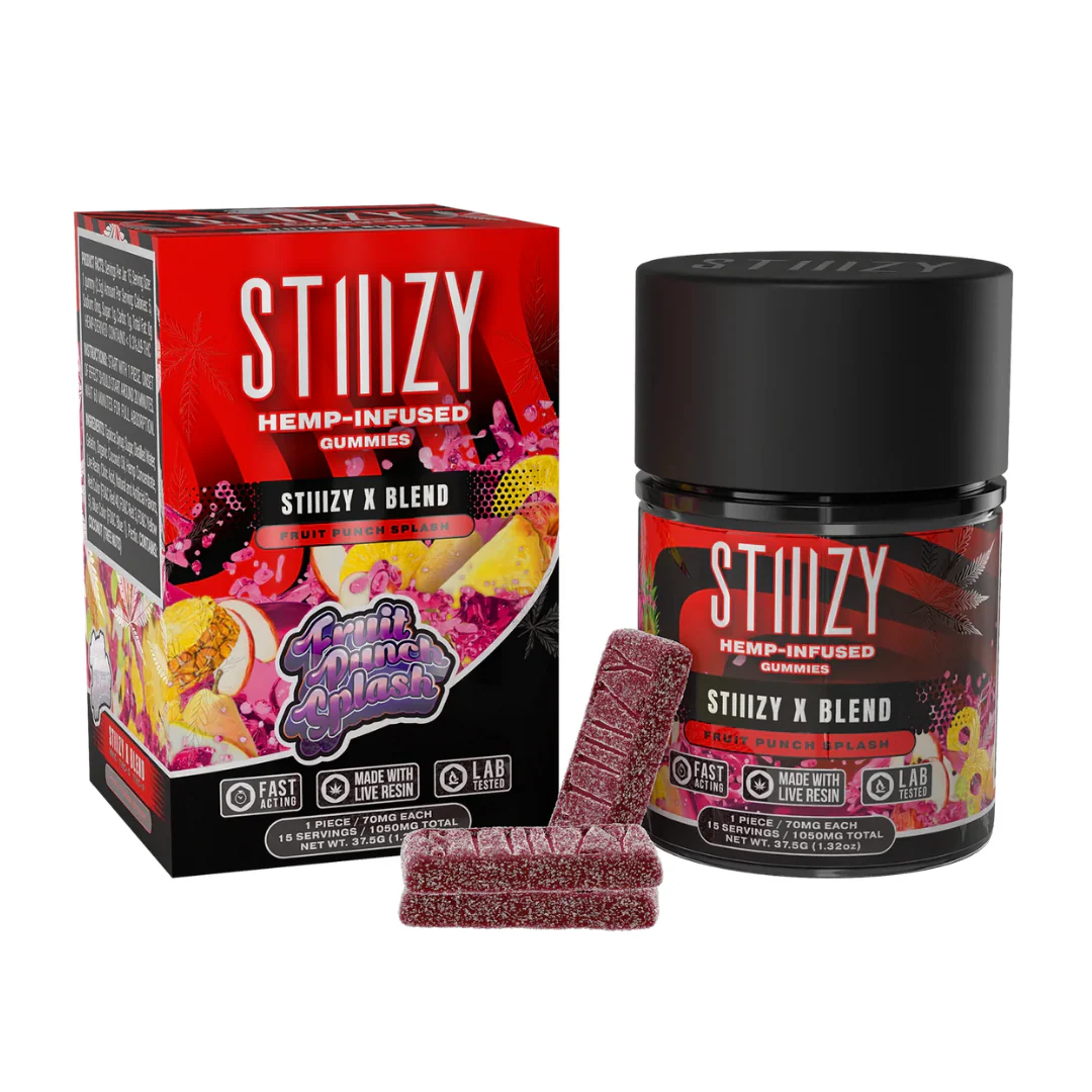 Stiiizy X-Blend Fruit Punch Hemp Infused Gummies 70mg 15CT Jar - 7468