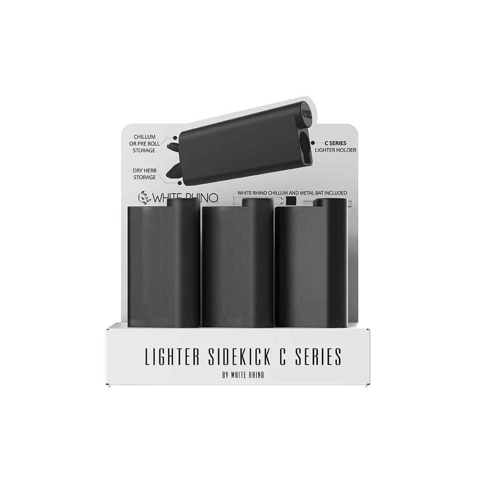 Lighter Sidekick C Series Solid Black - 12CT DISPLAY - 7918