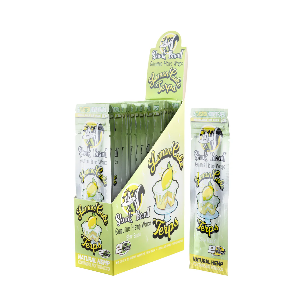 Skunk Hemp Wraps Terps 25CT BX - Lemon Cake - 8030