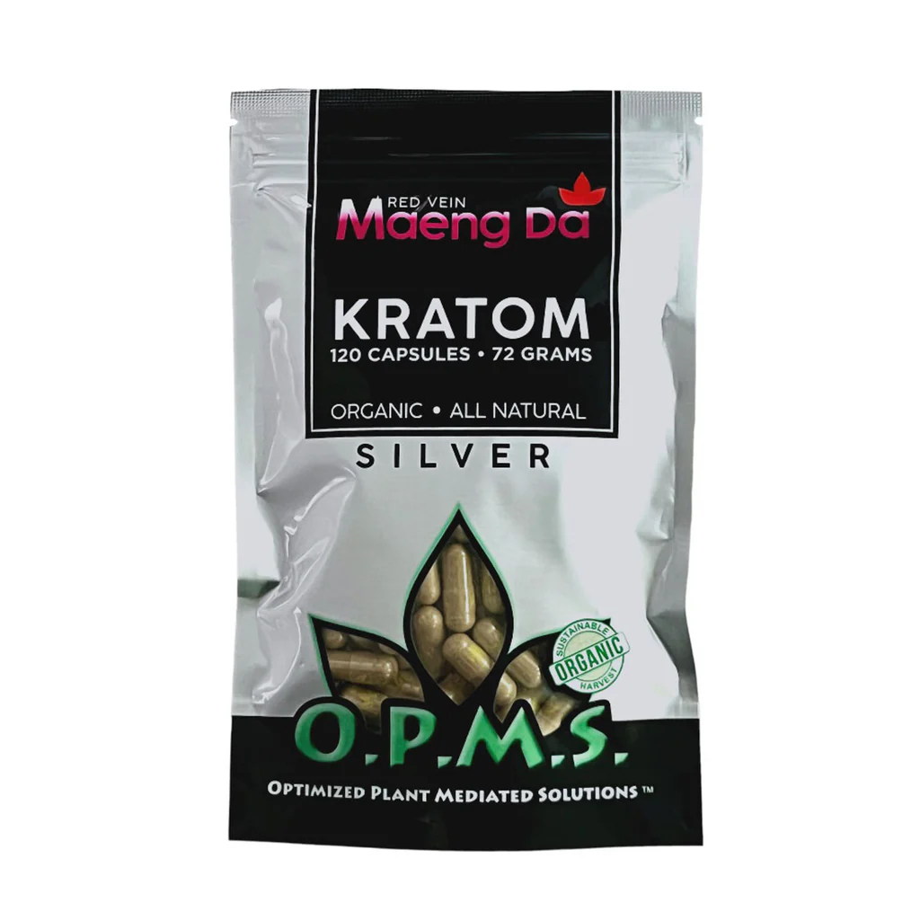 OPMS Kratom Silver Caps 120CT - Red Maeng Da - 8448