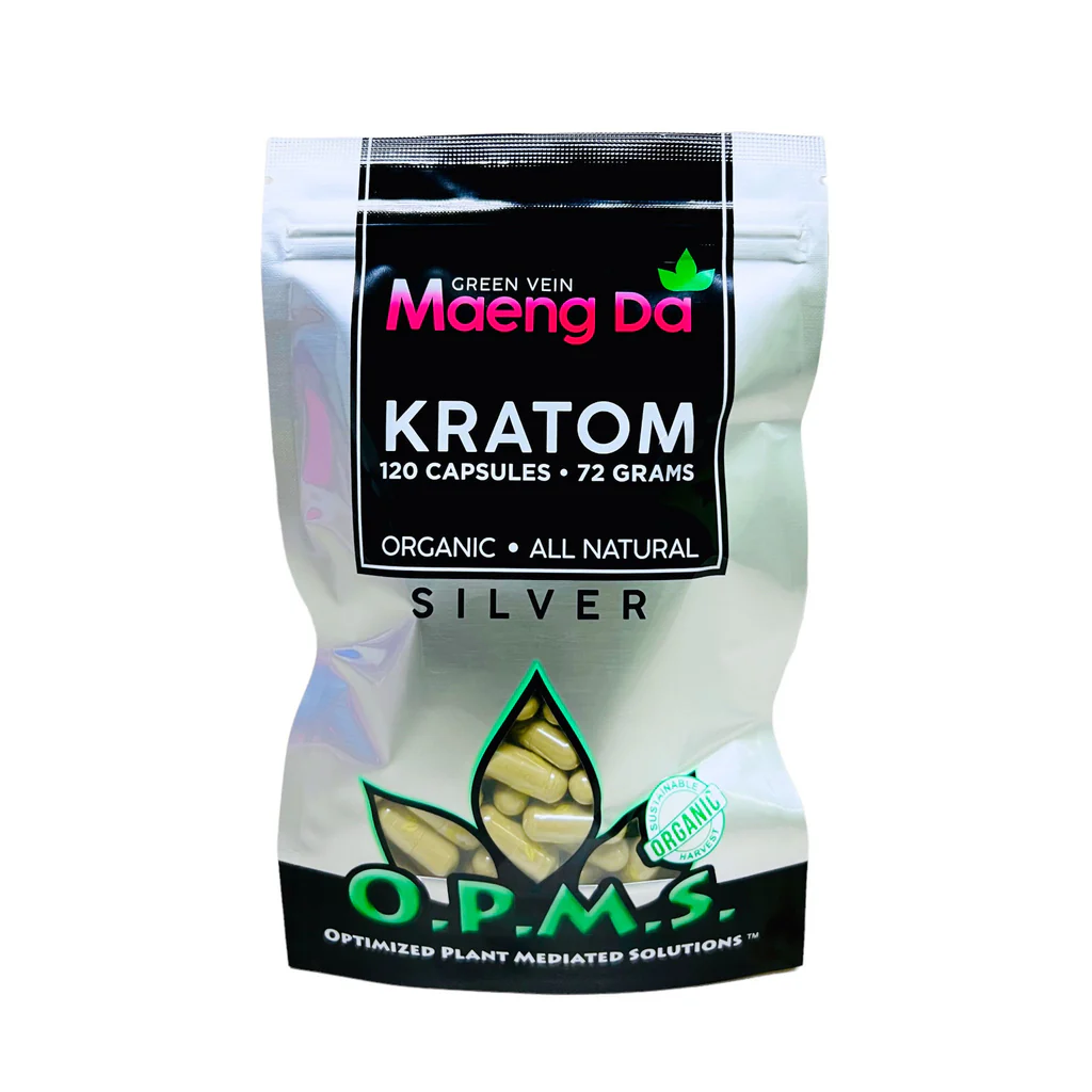 OPMS Kratom Silver Caps 120CT - Green Maeng Da - 8451