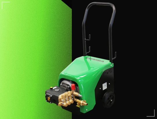 High Pressure Washer with a green background