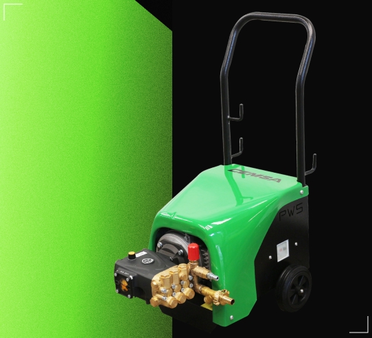 High Pressure Washer with a green background