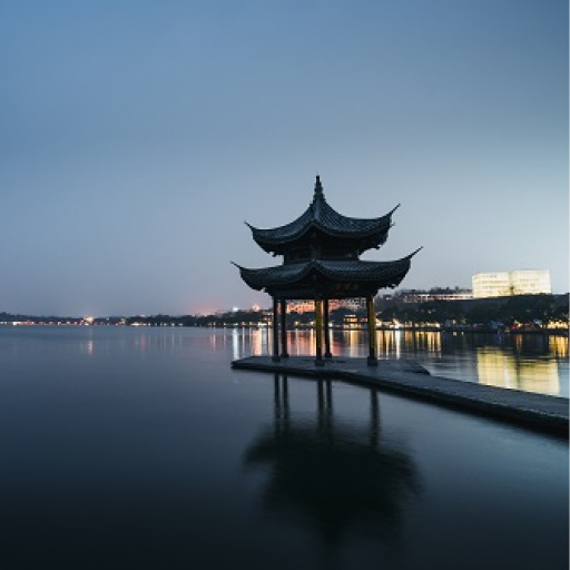 Asian pagoda on a river