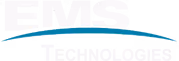 EMS Technologies logo with bold letters "EMS" above a curved grey swoosh and the word "Technologies" in smaller font below.