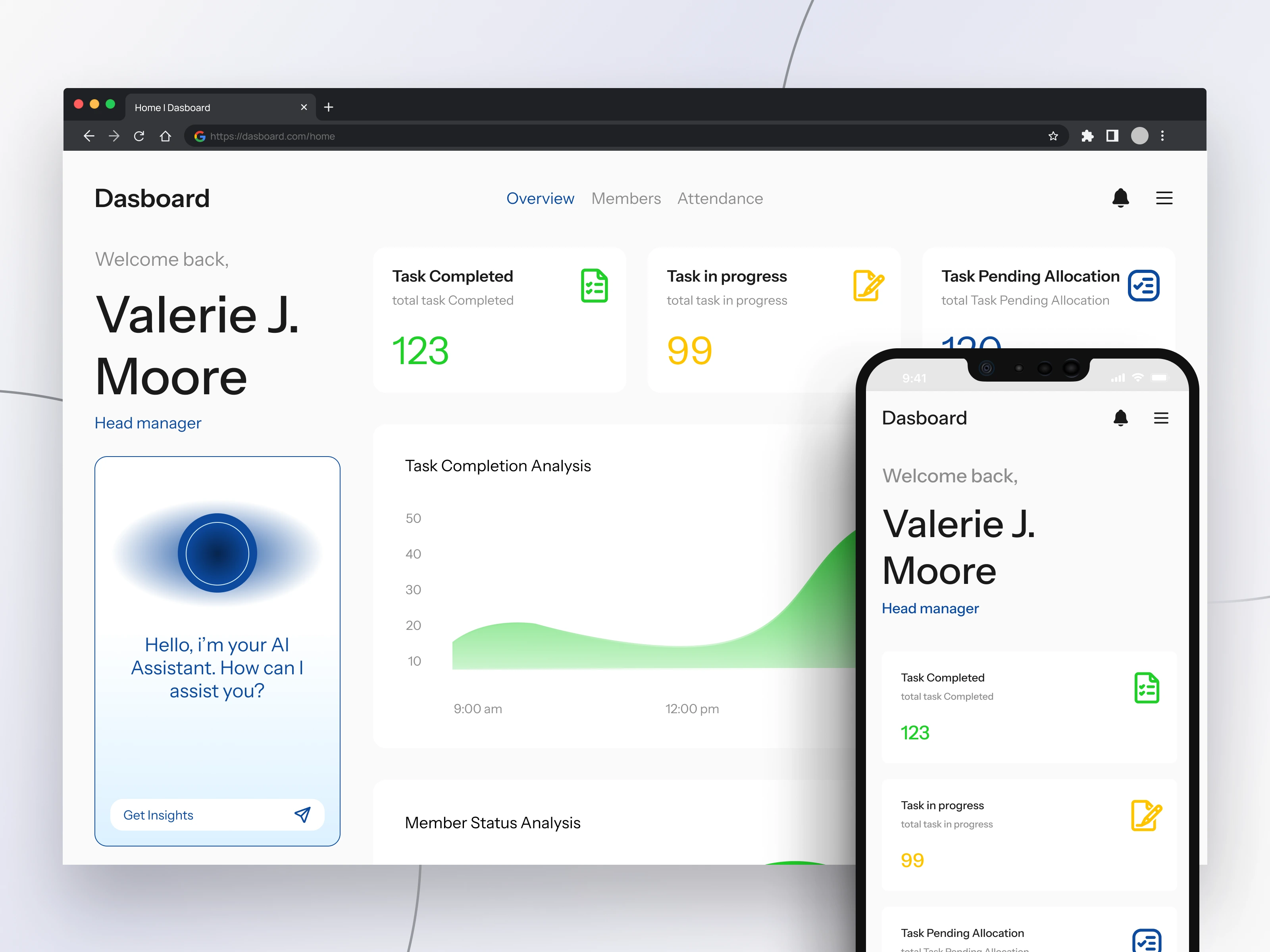 Project and Team Management Dasboard