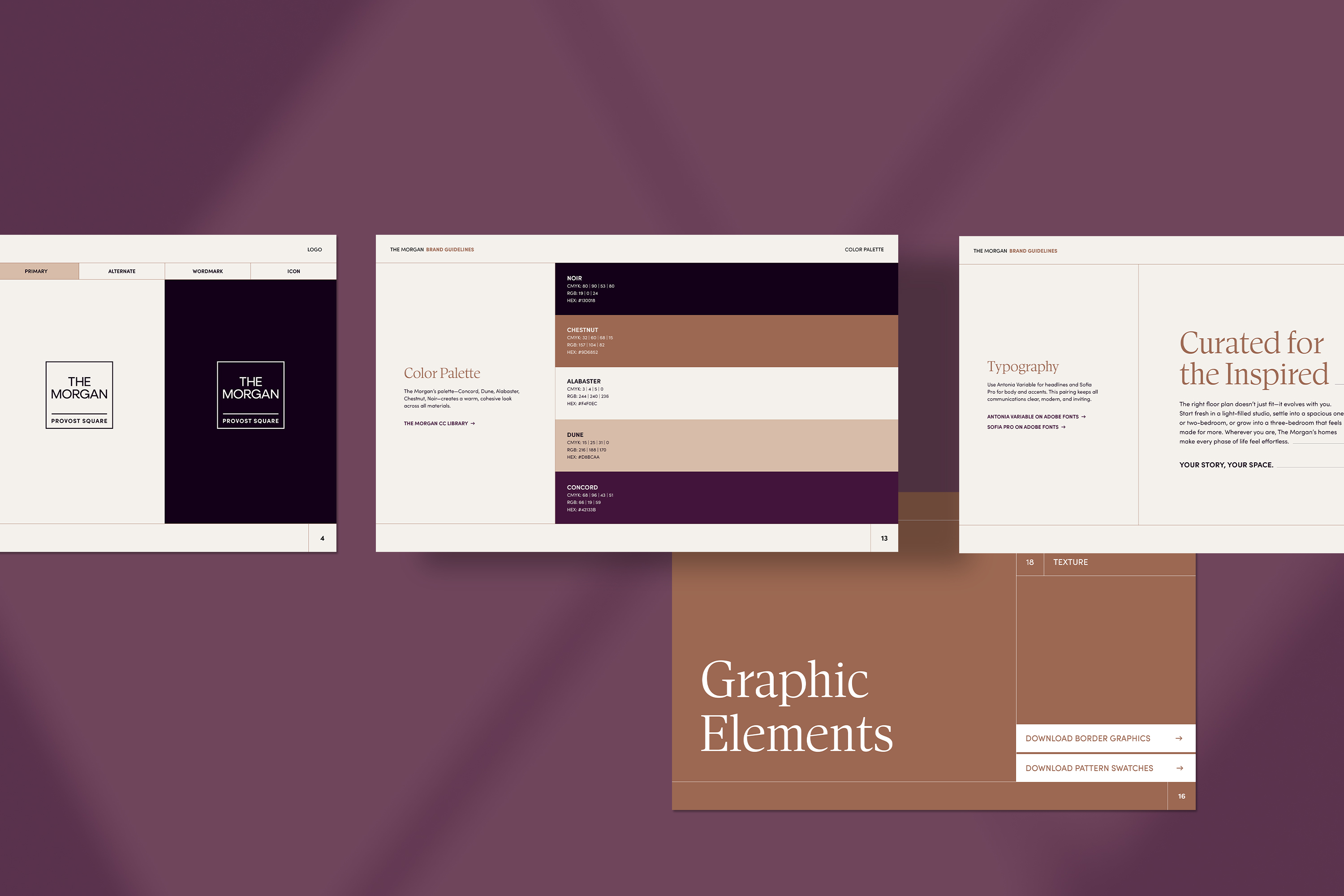 The Morgan Provost Square brand guidelines in concord color by Sabato Design