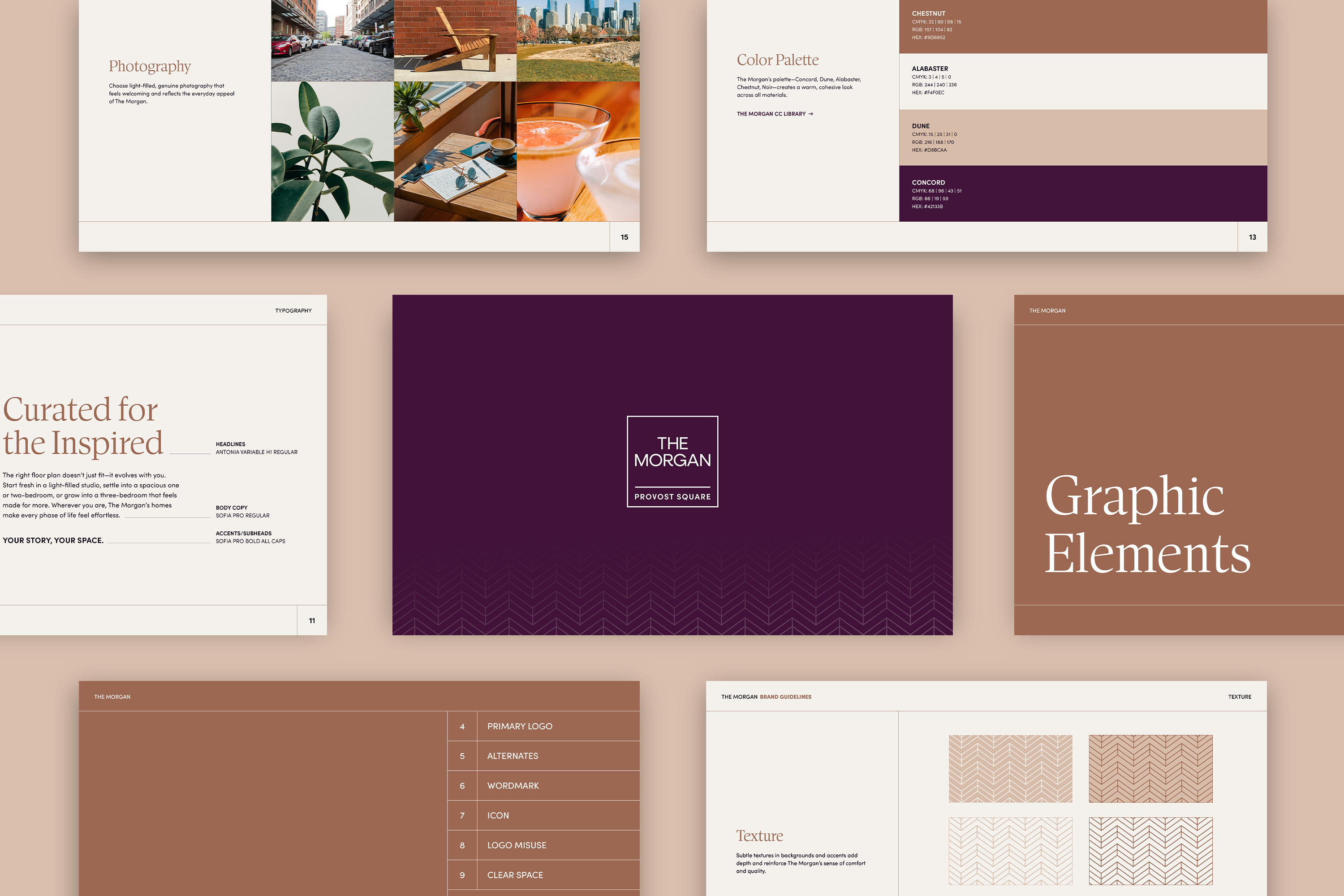 The Morgan Provost Square brand identity elements by Sabato Design
