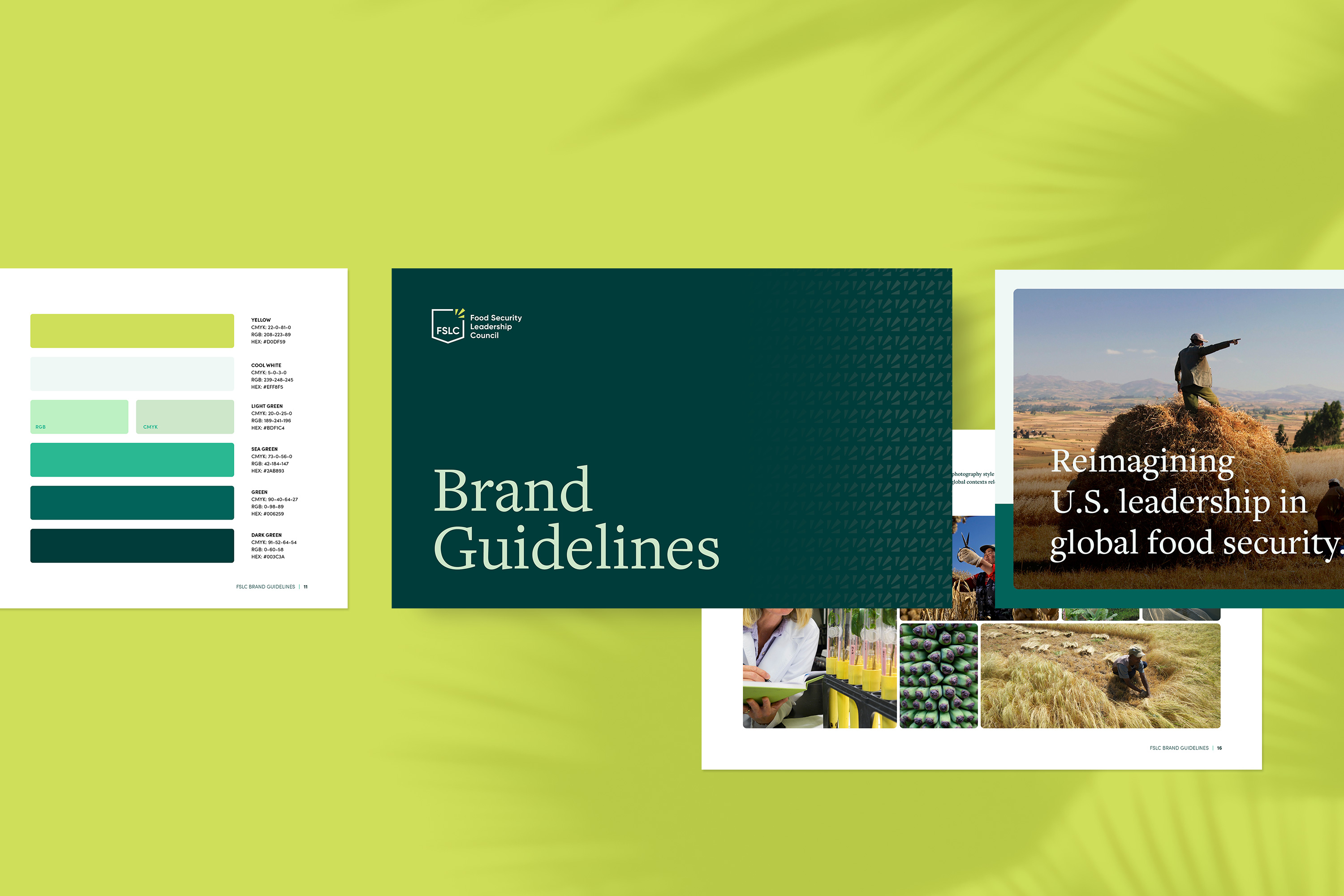 Food Security Leadership Council brand guidelines by Sabato Design