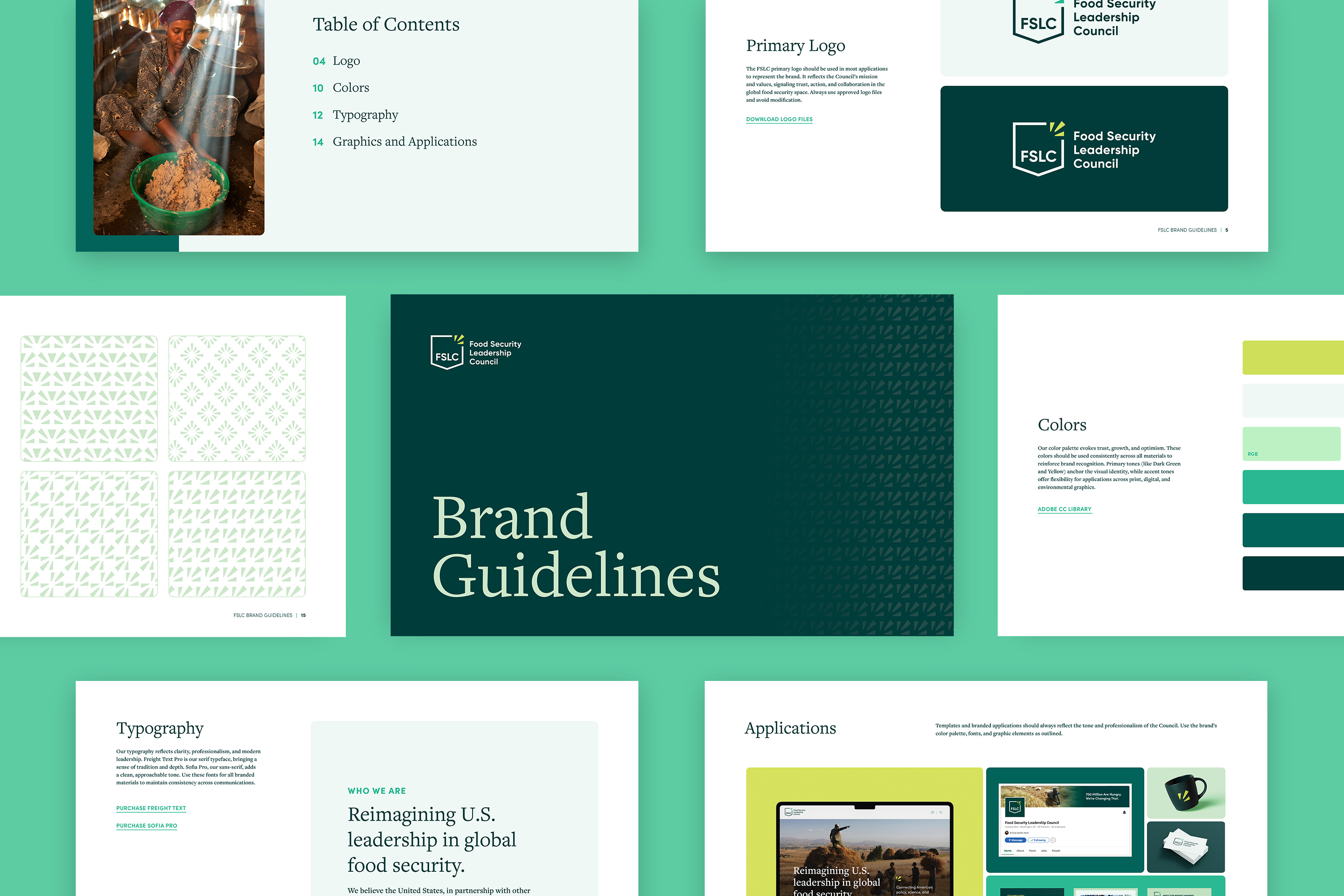 FSLC brand identity elements by Sabato Design