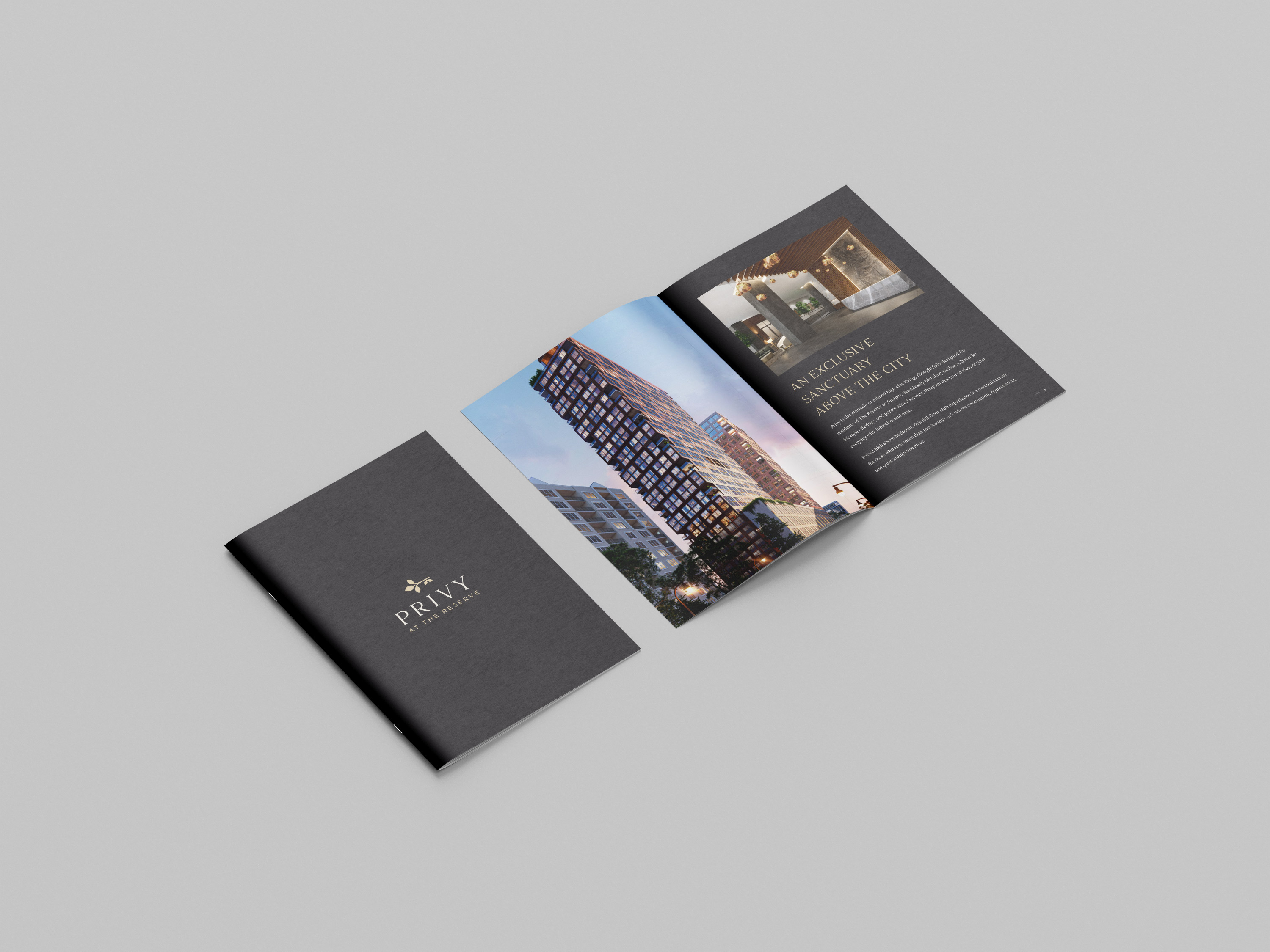 Privy at The Reserve brochure mockup by Sabato Design