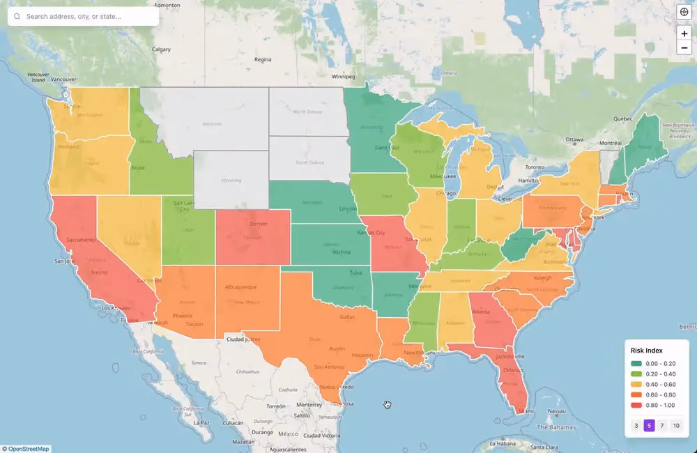 Risk Index showing where road risk concentrates