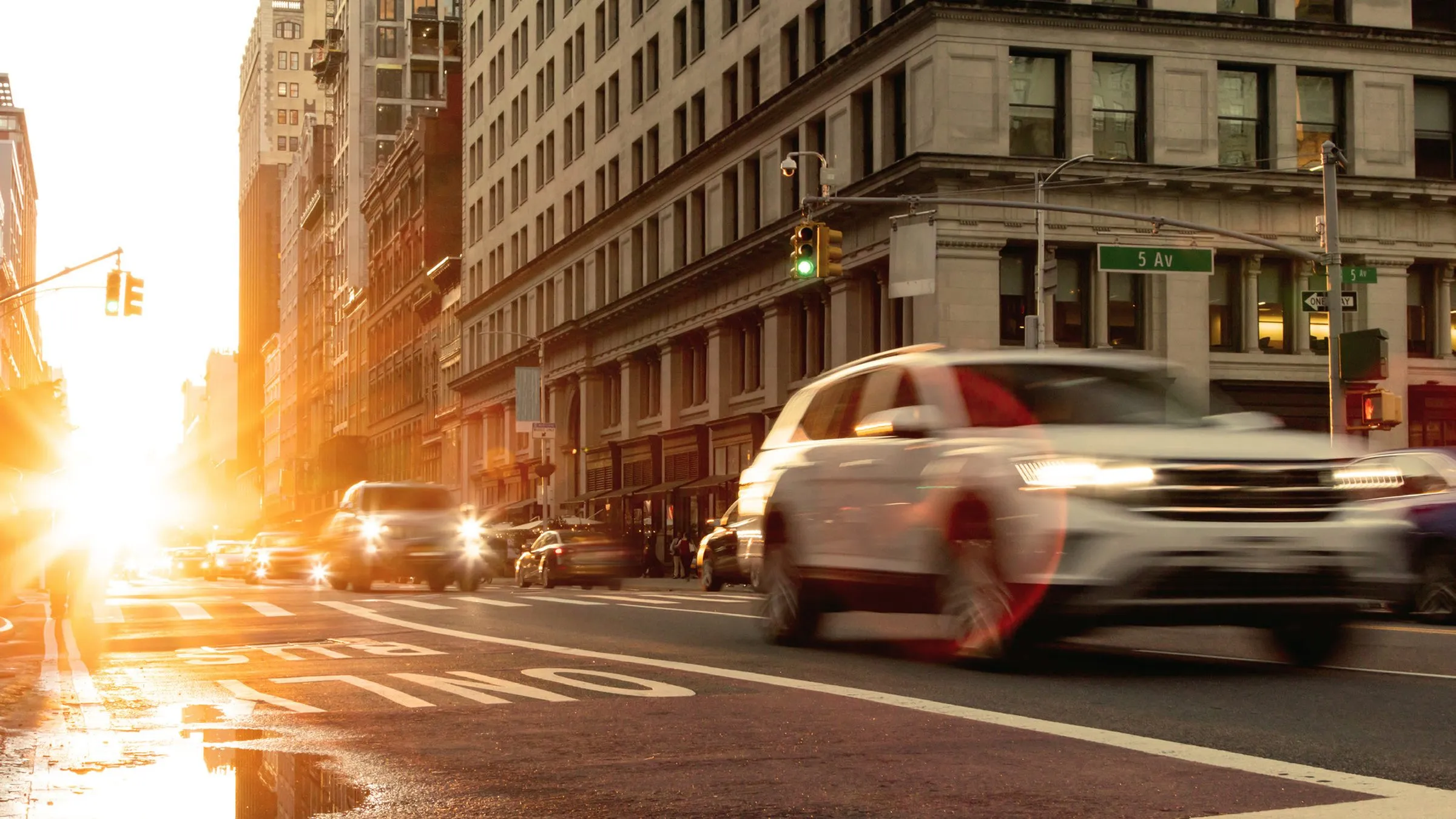 Road at golden hour