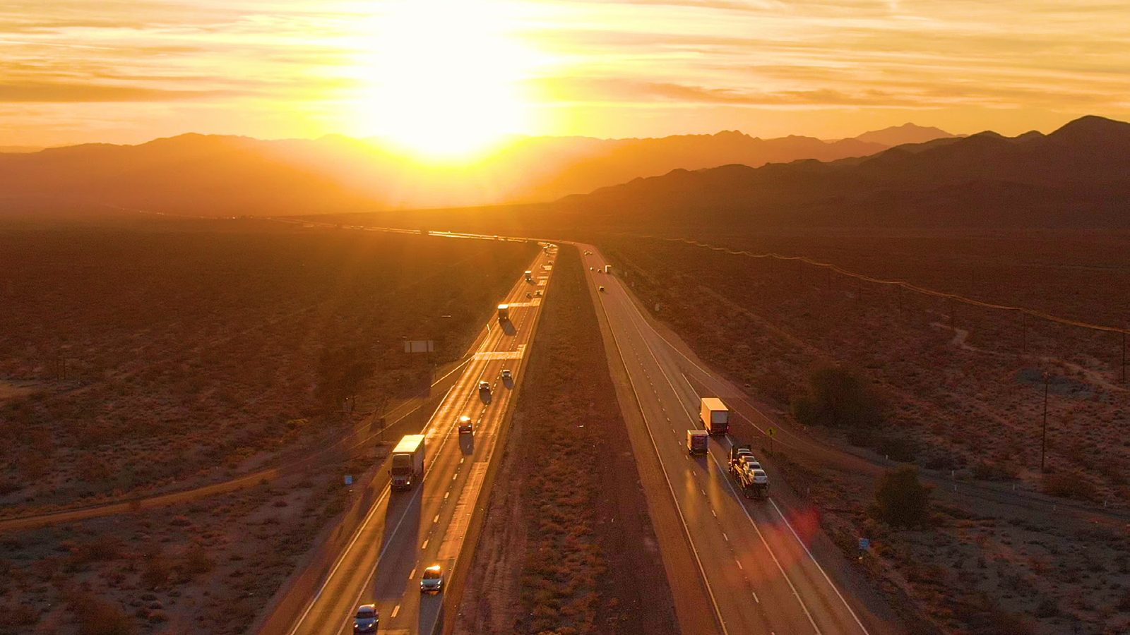 Road at golden hour