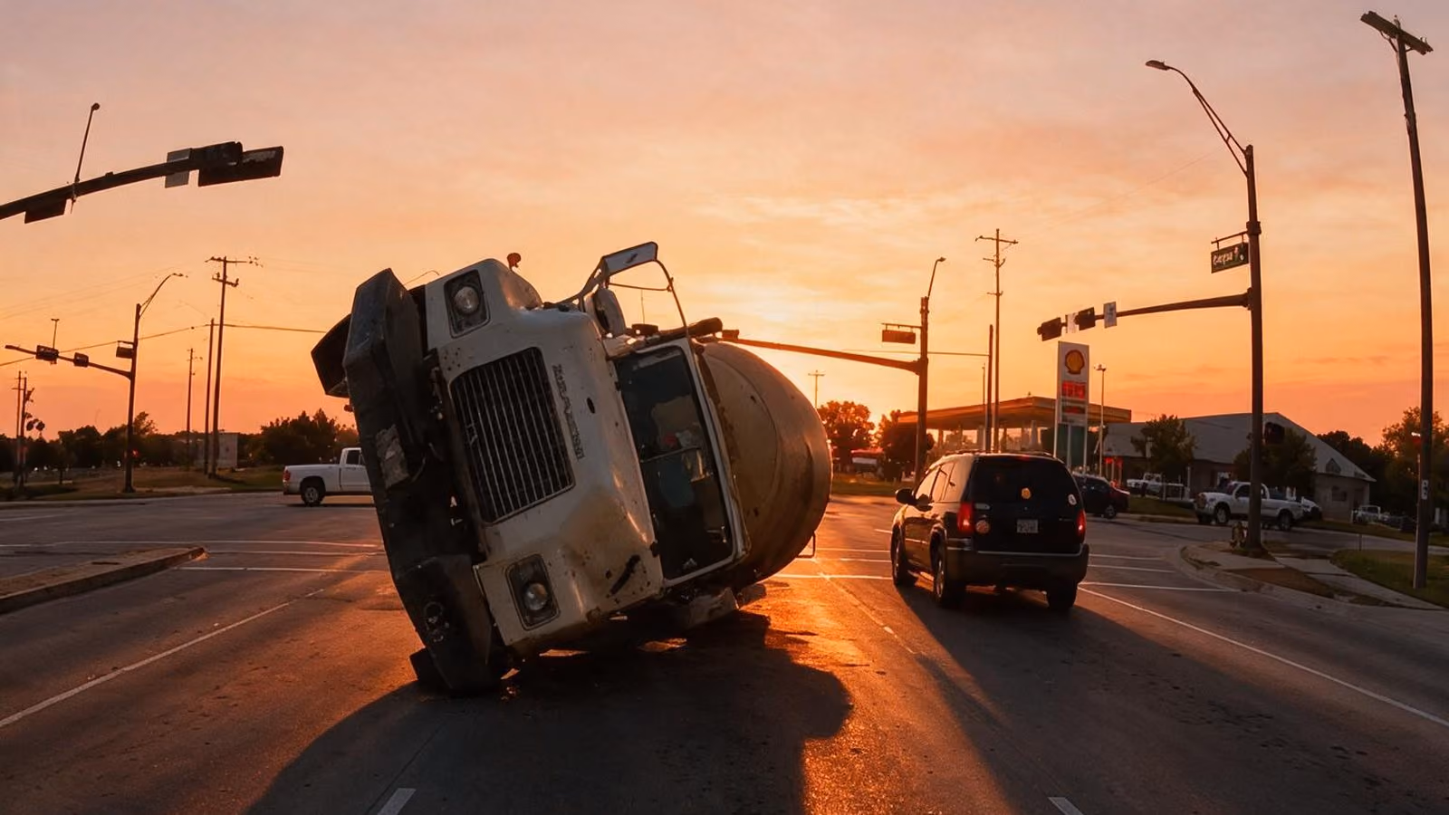 Road at golden hour