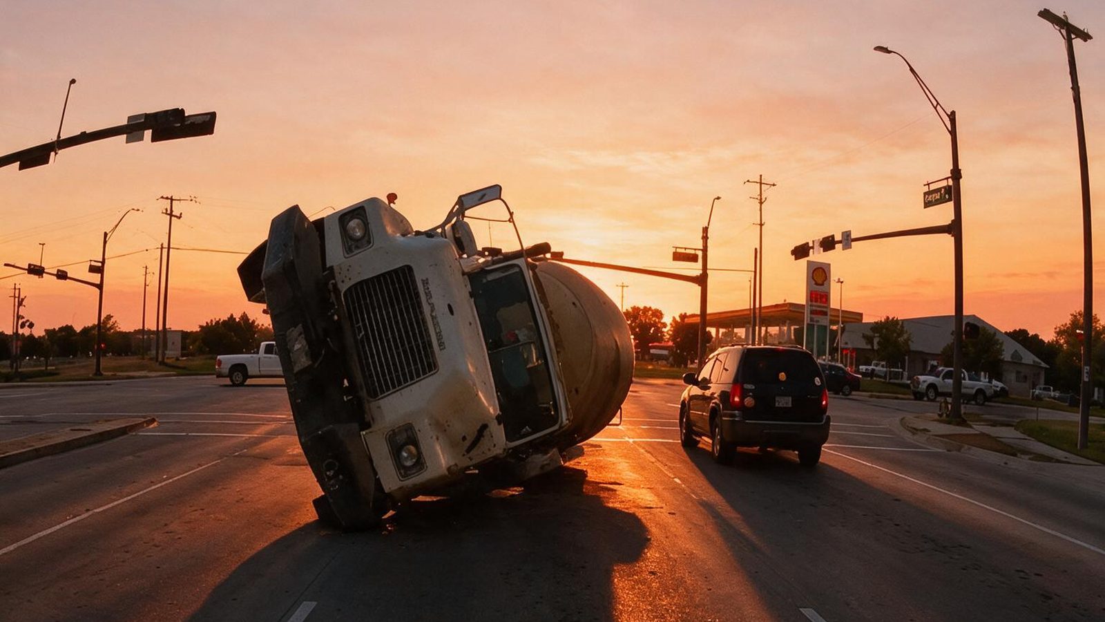 Road at golden hour