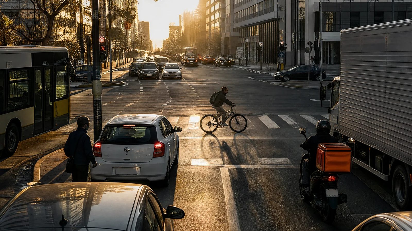 Road at golden hour