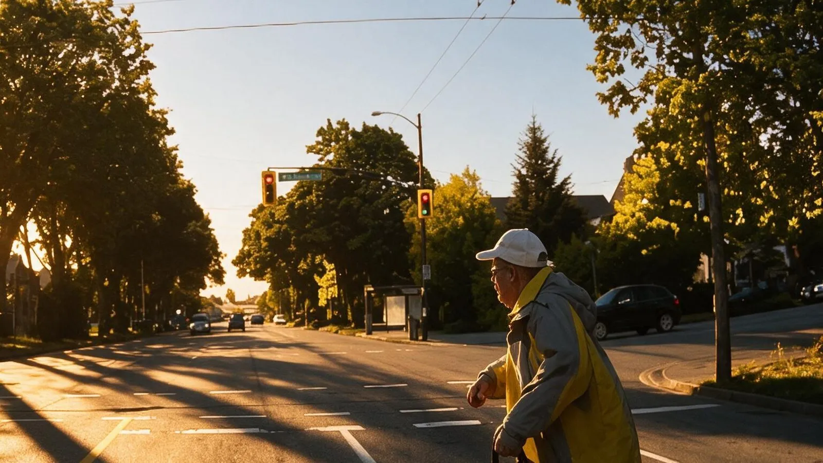 Road at golden hour