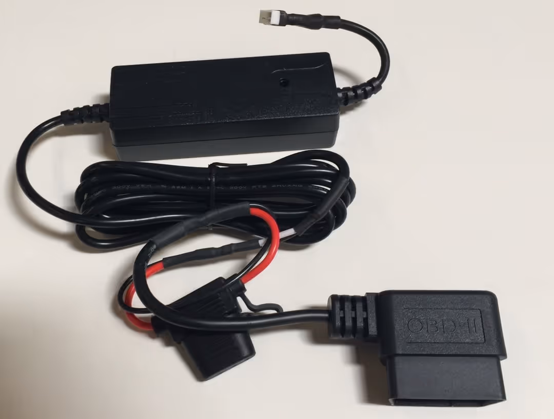 OBD II connector and DC/DC converter, shipped separately