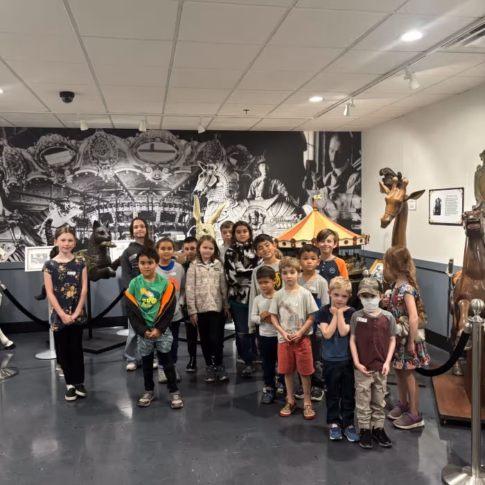 group of children at museum. 